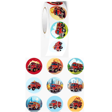 Fire Truck Stickers - 500's Roll